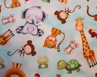 Fitted Pack n Play Sheet - Animal Babies  - Standard size sheet - Mattress 25.5" x 37.5"