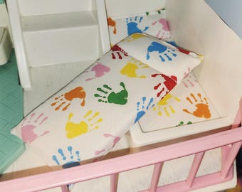 Colchones de repuesto vintage para casa de muñecas Little Tikes - PATRONES VARIADOS - Par de colchones de espuma (2) -