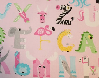 Envelope Style Pack n Play Sheet - Animal ABC on pink