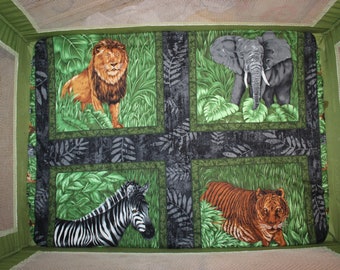 Fitted Pack n Play Sheet - Wild Animal panel