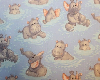 Fitted Pack n Play Sheet - Baby Hippos  - Standard size sheet - Mattress 25.5" x 37.5"