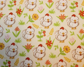 Fitted Pack n Play Sheet - Chickens on yellow  - Standard size sheet - Mattress 25.5" x 37.5"