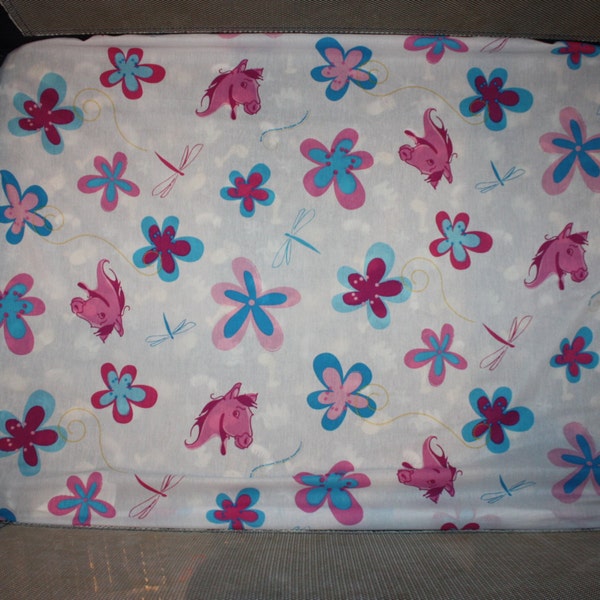 Fitted Pack n Play sheet -  RECYCLED FABRIC - Horses