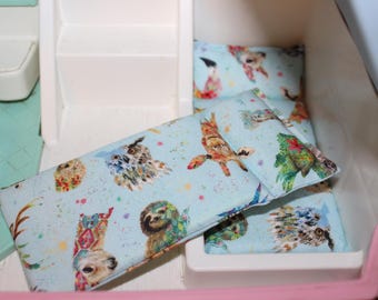 Colchones de repuesto vintage para casa de muñecas Little Tikes - PATRONES VARIADOS - Par de colchones de espuma (2) -