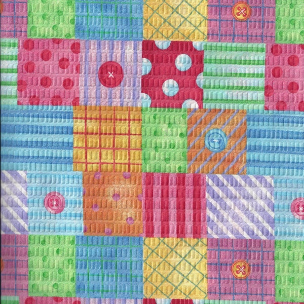 Children's Cot Sheet - Patchwork Buttons