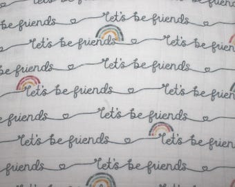 GRACO LITE - Fitted Pack n Play Sheet - Let's Be Friends  - MINI - Muslin Fabric