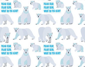 Fitted Pack n Play Sheet - Eric Carle Polar Bear - Standard size pack n play - 25.5 x 37.5