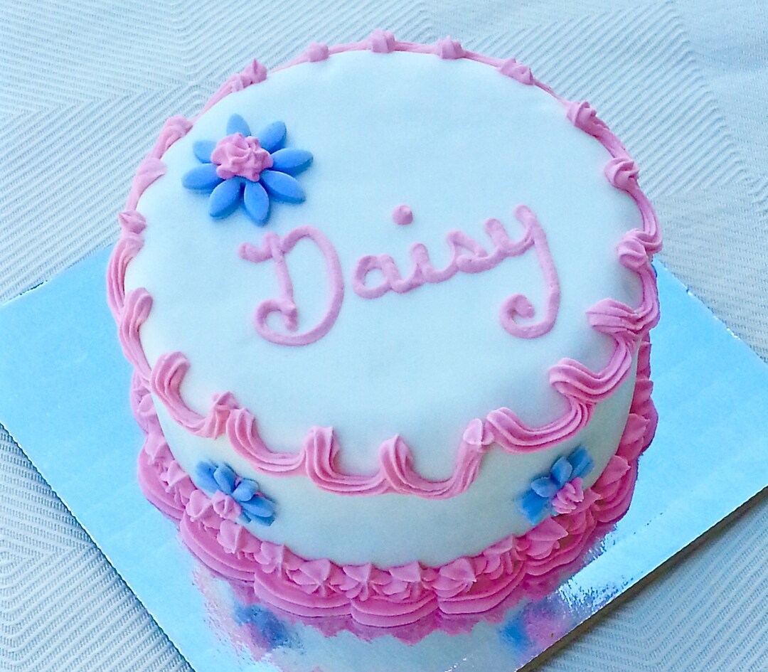 Dog Birthday Cake With Decorations and Your Dog's Name for