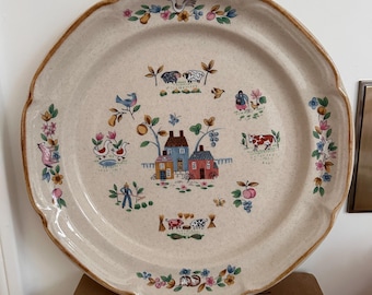 Vintage International Heartland Tasse Schüssel Teller 7774 Bauernhaus Folklectic Scene