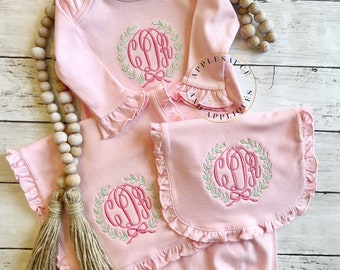 Personalized Baby Girl Gift | Monogrammed Baby Shower Gift | Newborn Going Home Outfit | Monogrammed Baby | Baby Girl