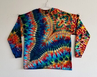 2XL Tie Dye Long Sleeve Shirt, Hanes Beefy T!