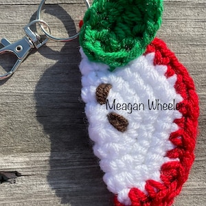 Apple Keychain, Crocheted Apple Keychain, Crocheted Keychain, Crocheted Fruit, Crocheted Fruit Keychain, Fruit Keychain, Teacher Gift