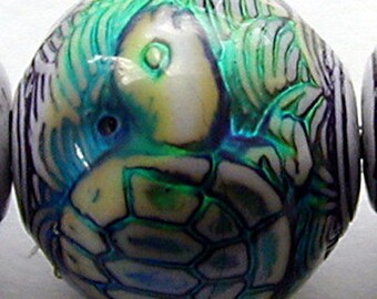 Mirage 17.5 x 16mm turtle island color-changing mood bead 5 beads