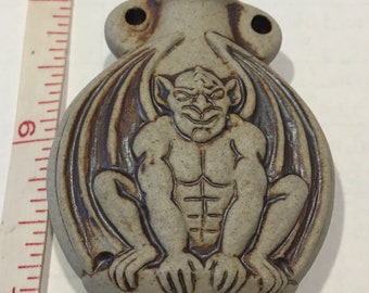 Gargoyle high fire clay bottle for oils, potions, herbs, ashes