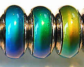 Mirage 7 x 14mm rondell color-changing mood bead 5 beads