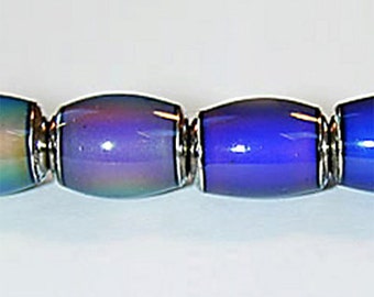 Mirage 6 x 10mm barrel color-changing mood bead 5 beads