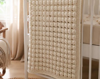 Modèle PDF, couverture bébé au crochet facile, couverture bébé motif coquillage, couverture de berceau pour débutants