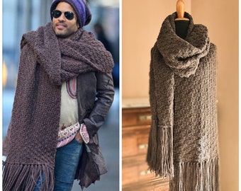 Modern Knit Scarf, Chunky Knit Scarves, Lenny Scarf, Extra Large Wool Scarf,  THE ROYAL CLASSIC - Etsy