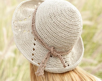 Crochet hat, cap in linen, spring summer accessory, Women's clothing, Handmade. SELECT COLOR.