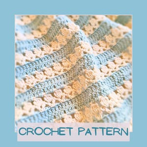 Crochet pattern baby blanket, PDF pattern, easy blanket, cotton blanket, striped blanket pattern, crib blanket for beginners, summer blanket
