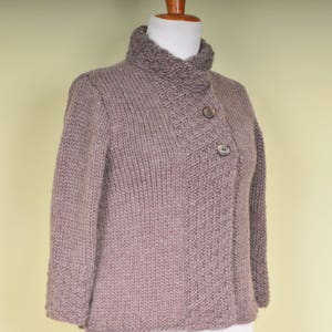 READY TO SHIP. Knitted woolen jacket, women jacket, winter jacket, knit wool jachet, 3/4 sleeve, women's clothing, handmade.