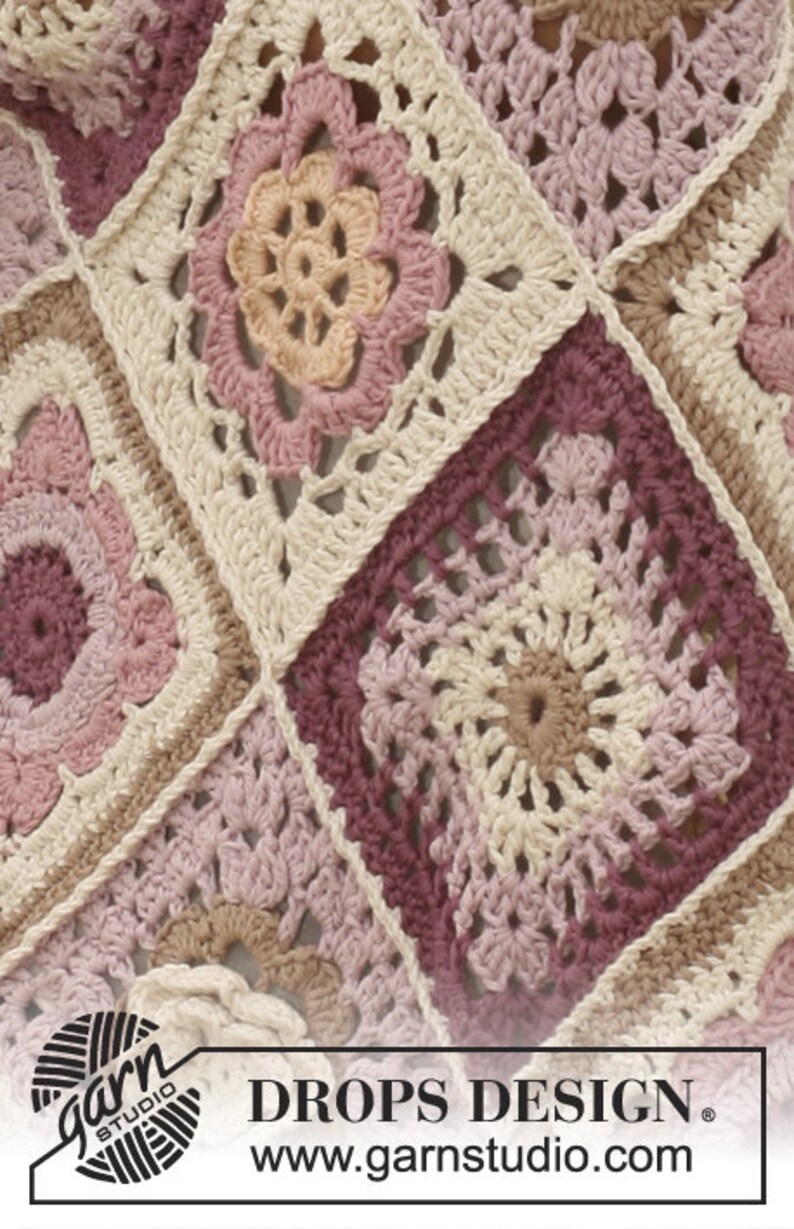 Uncinetto coperta in cotone motivo a quadri granny square - Italia