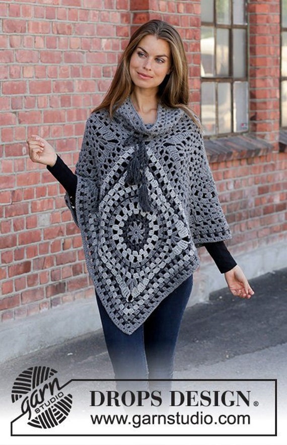 Poncho Tejido de moda para la Mujer Otoño Invierno imitación