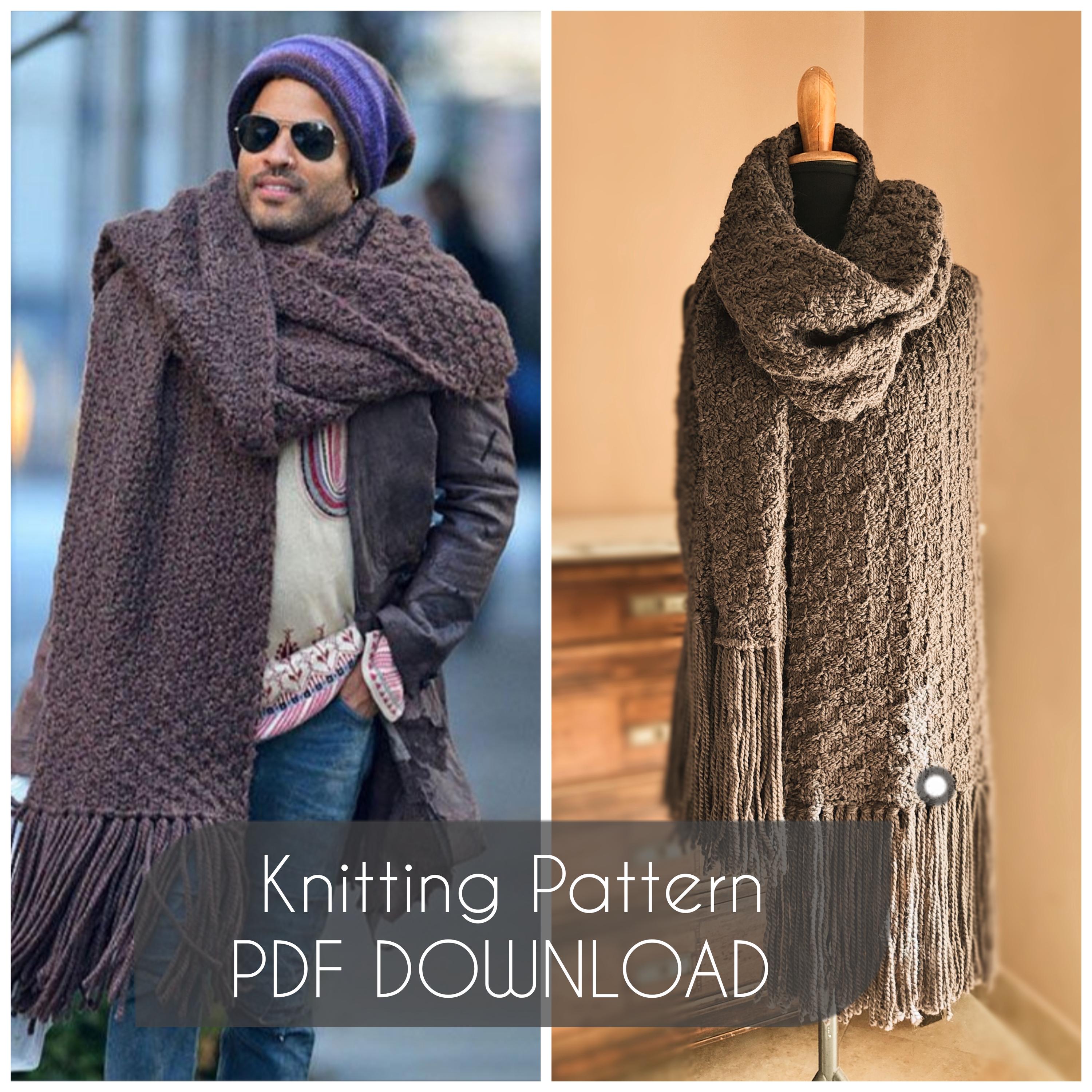 PATTERN PDF. Maxi Scarf Inspired by Lenny Kravitz, Extra Large