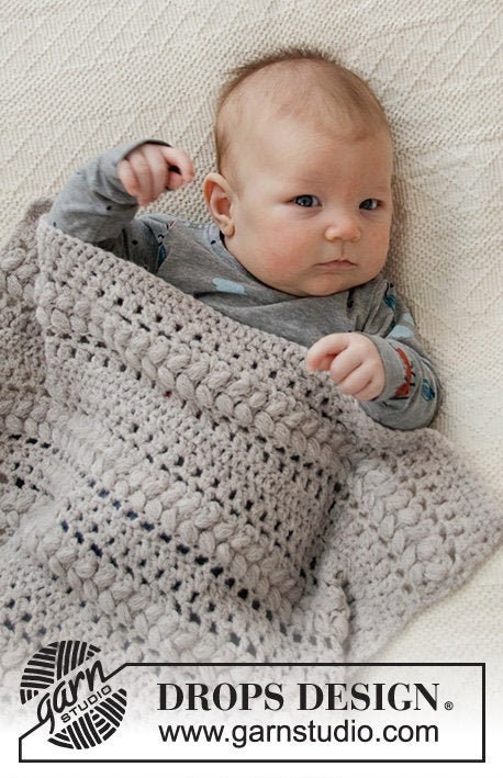 小物 BABY WOOL BLANKET STOLE Crochet Blanket in Alpaca and Wool, Baby Blanket, Pram Cradle