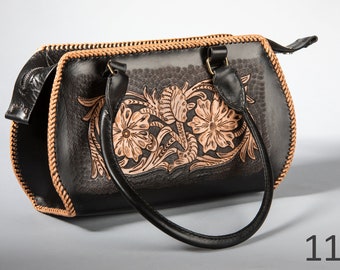 Carved Leather Bag