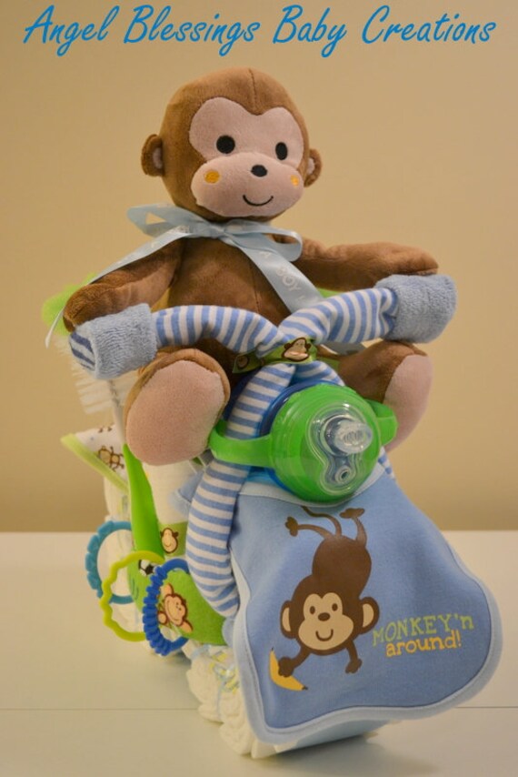 elephant motorcycle diaper cake