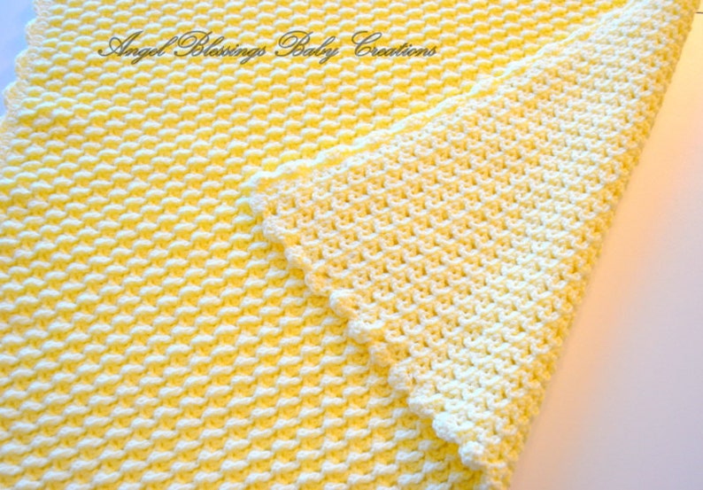 Yellow Crocheted Baby Blanket Afghan Lap Blanket Etsy