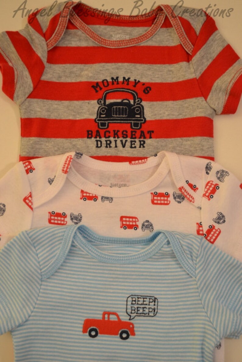 Mommy/'s Backseat Driver Clothing Cupcake Gift Set Car Prints Baby Boy Bodysuits 6 Months Size Unique Baby Shower Welcome Baby Home Present