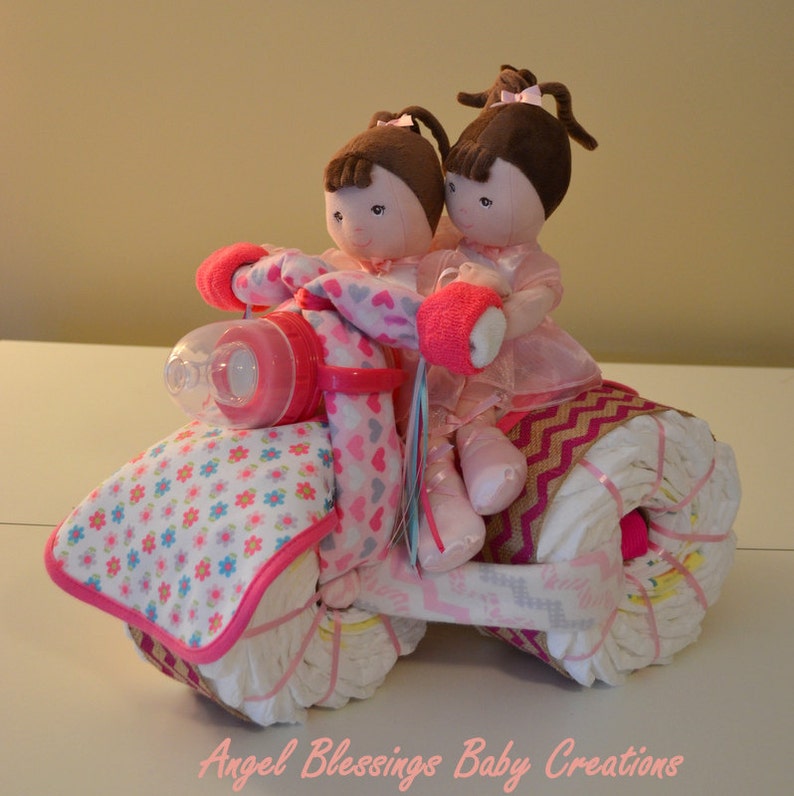 Twin Tricycle Diaper Cake Girl Boy or Gender Neutral Baby Etsy