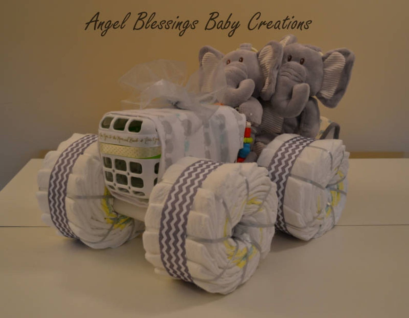 Diaper Tractor Unique Baby Shower Centerpiece For Girls Boys Etsy