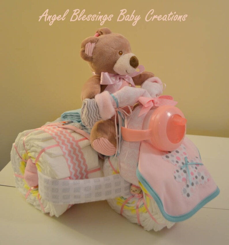 Tricycle Diaper Cake Baby Shower Centerpiece Made To Order Etsy