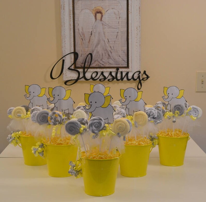 Unique Baby Shower Centerpieces Baby Wash Cloth Lollipop Etsy