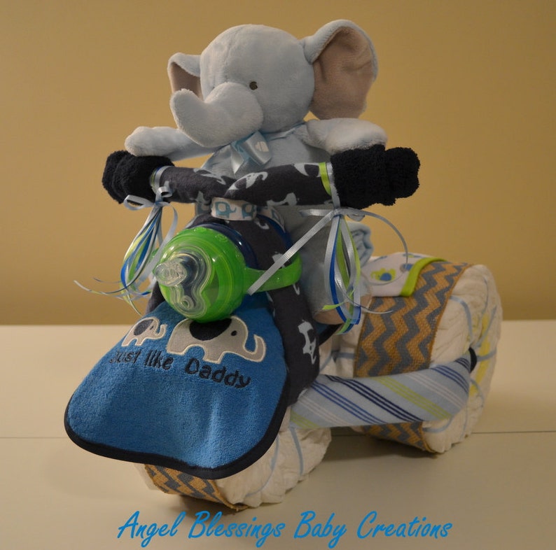 Tricycle Diaper Cake Baby Shower Centerpiece Made To Order Etsy