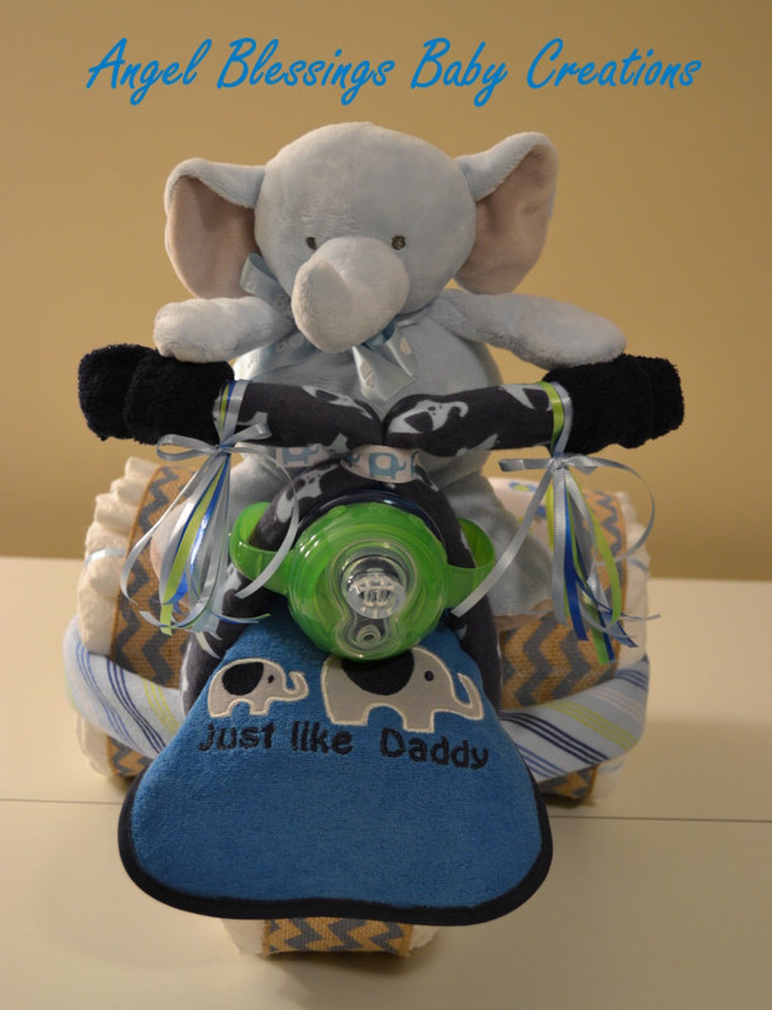 Tricycle Diaper Cake Baby Shower Centerpiece Made to Order Etsy