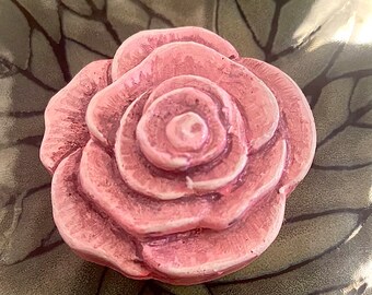 Pink Hand-Painted Rose Soap