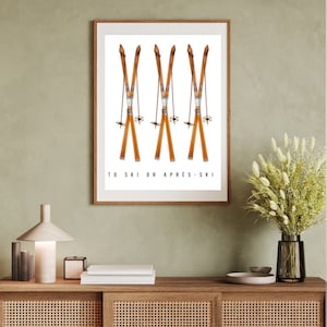 To Ski or Après-Ski Vintage poster for cabin decor