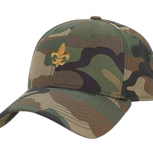 Fleur De Lis Hat Camo Snapback Baseball Hat Woodland Green Camouflage