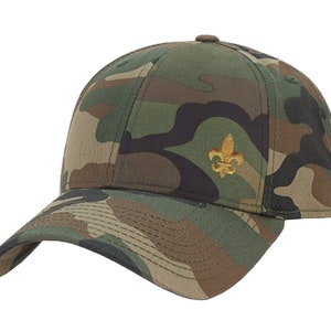 Fleur De Lis Hat Camo Snapback Baseball Hat Woodland Green Camouflage