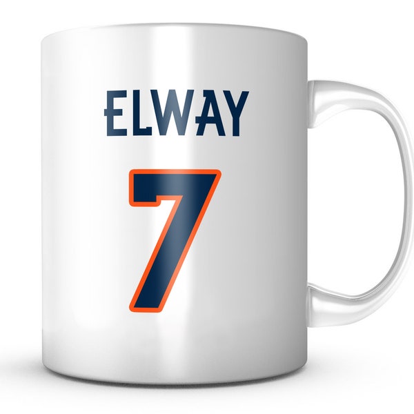 Denver Football Jersey Coffee Mug - Pick Your Current Favorite, a Legend, or Customize