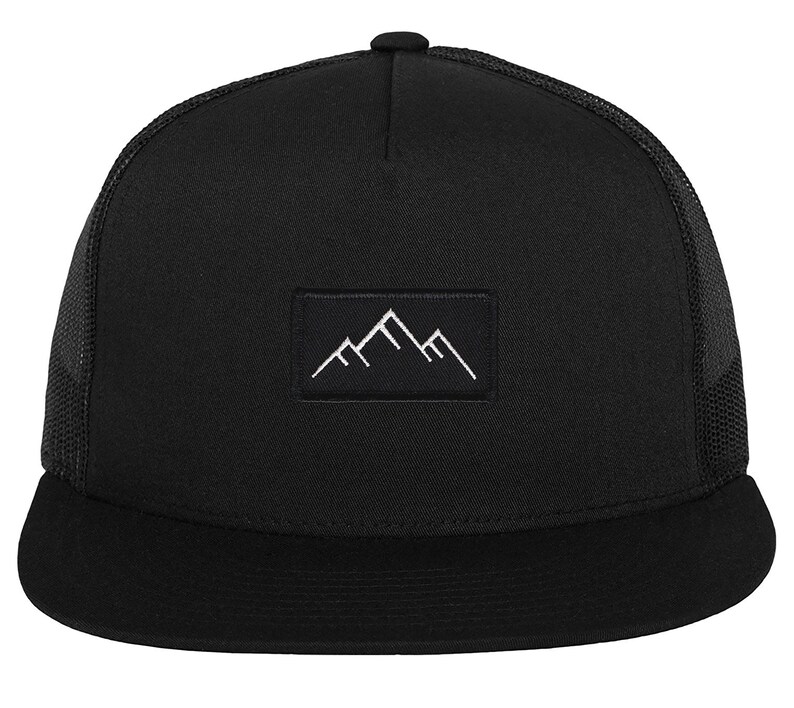 Mountain Trucker Hat Flat Brim Mesh Hiking Hat Mesh Hunting Etsy