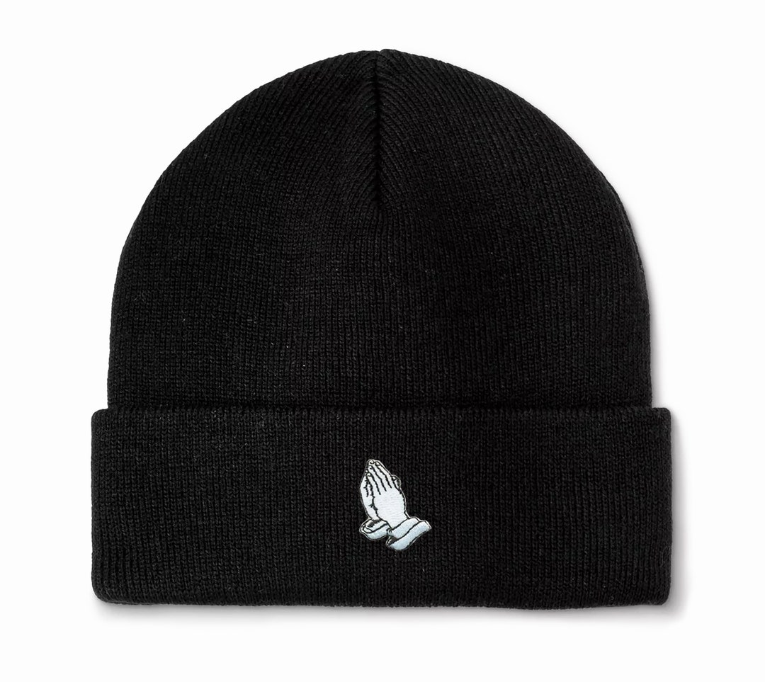 Prayer Beanie Cuffed Winter Hat Religious Praying Hands Comfort Fit