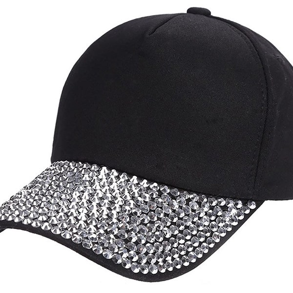 Bling Hat Rhinestone Studded Womens Cute Comfort Fit Baseball Cap