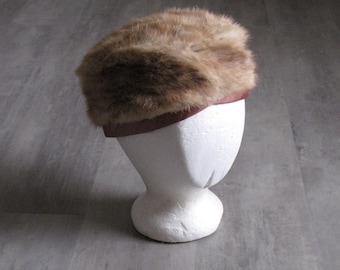 SALE Vintage Pill Box Fur Hat