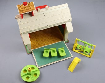 Vintage Fisher Price Little People Merry-go-round With Box