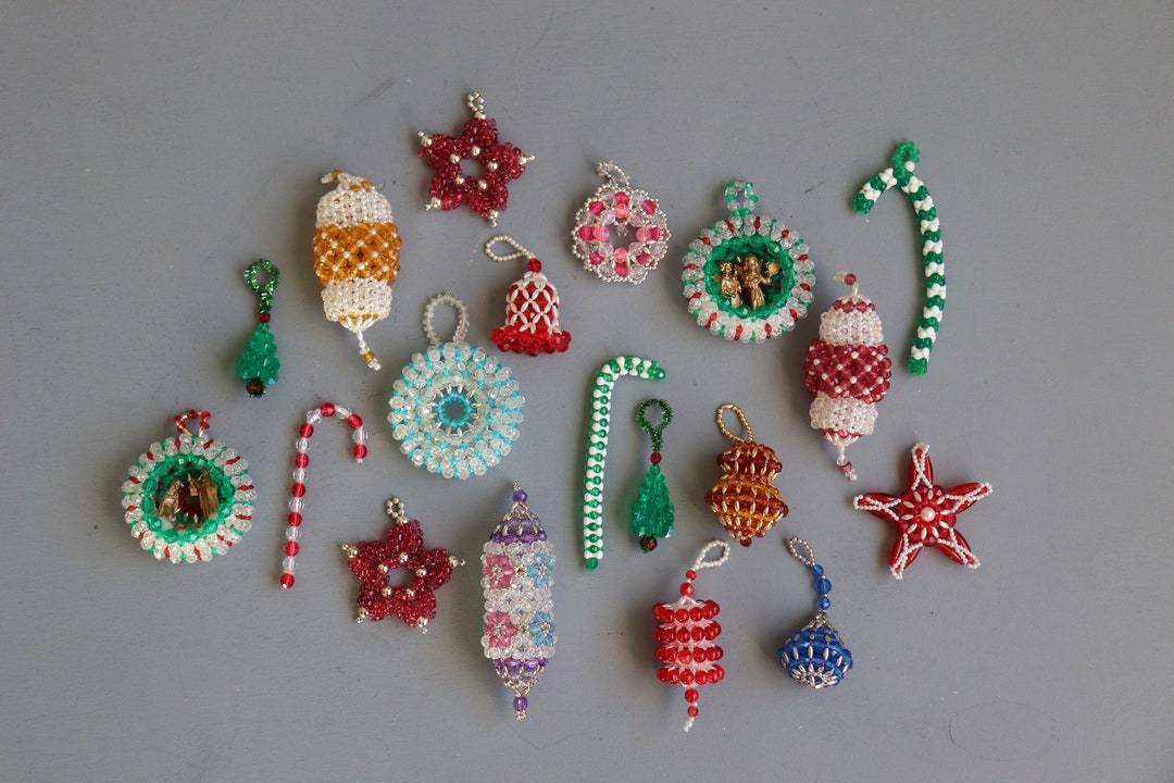 Vintage Beaded Ornaments Large Lot Etsy